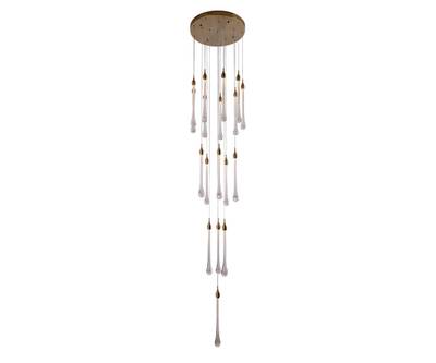 07860-18A,36 Люстра каскадная Асмер латунь d50 h300 Led 54W (3000k)