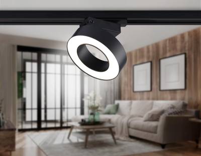 Светильник светодиодный трековый GL6868 BK черный LED 15W 4200K D115*80