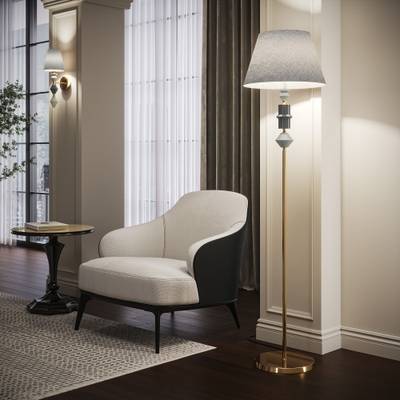 Торшер с декором из керамики 109012