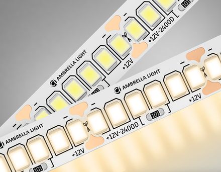 Светодиодная лента GS1401 2835 240Led/ 17W m/ 12V IP20 3000K/ 5000*10*1.2mm/ кратность резки 25mm (2 конт.)