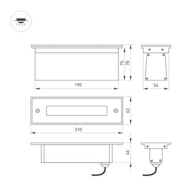 Светильник LTD-LINE-TILT-S210-8W Day4000 (SL, 120 deg, 230V) (Arlight, IP67 Металл, 3 года)