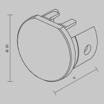 Заглушка для подвесного круглого шинопровода Levity, 2шт., TRA184EC-R-11B. TM Maytoni
