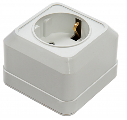 Розетка 1-м BOLLETO защ. шторки с заземл. накл. 7028х бел. ASD / IN HOME 4690612000954