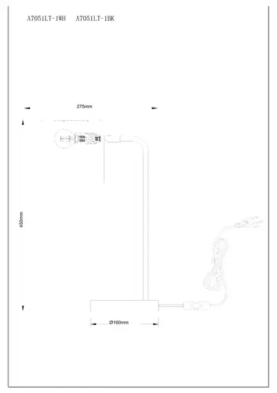 Декоративная настольная лампа Arte Lamp SEBASTIAN A7051LT-1WH, 1хE14