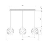 Светильник подвесной с тремя плафонами 304/3, E27х3