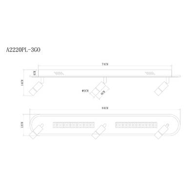 Спот Arte Lamp PISCES A2220PL-3GO, 1хLED
