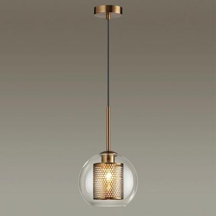 4939/1 PENDANT ODL22 467 античн.бронза/металл/прозрачный/стекло Подвес E27 1*40W CLOCKY
