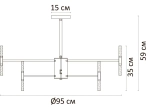 Люстра на штанге Arte Lamp Ramona A7410PL-40PB, 40хG4