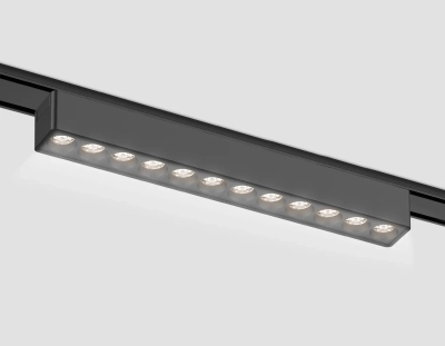 Светильник светодиодный трековый для шинопровода Magnetic Ultra Slim GV1409 BK черный IP20 12W 4200K 48V 24° 230*26*24