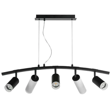 LR7353738620 Люстра RULLO 5х50W GU10 ЧЕРНЫЙ/БЕЛЫЙ (571735+214437-3+214486-2+202430-5)