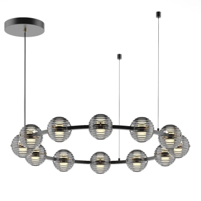 5041/120L L-VISION ODL24 545 черн./золото/дымчатый/металл/стеко Люстра LED 120W 4000К 9364Лм TRONI