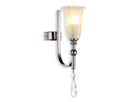 Настенный светильник с хрусталем TR3253 CH/FR хром/белый матовый E14 max 40W 375*100*225