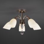 Потолочная люстра со стеклянными плафонами 30149/5 золото, E27х5