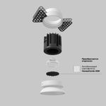 Встраиваемый светильник Round 3000K 7W 60°, DL058-7W3K-TRS-W. TM Maytoni