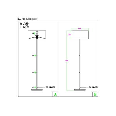 SLE300555-01 Торшер Никель/Золотистый, Светло-бежевый E27 1*40W