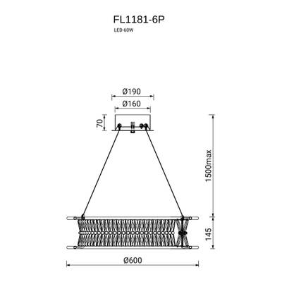 Люстра подвесная Sacrement Gold FL1181-6P, LED