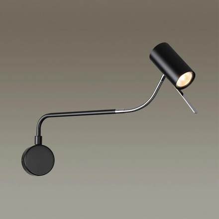 4381/1W HIGHTECH ODL23 455 черный/хром/металл Настенный св-к выкл. на плафоне IP20 LED GU10 10W GIGI
