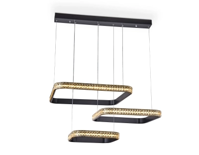 Потолочный светодиодный светильник с пультом FA6166 BK черный 131W 720*500*900 (ПДУ РАДИО 2.4)