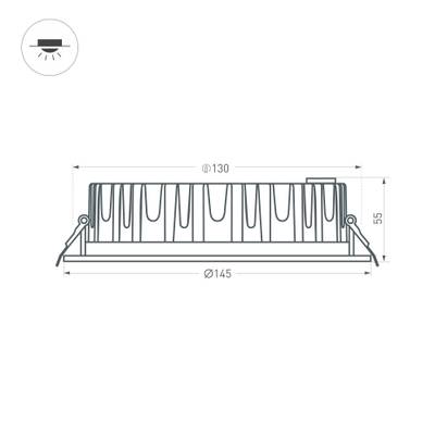 Светильник MS-MIST-BUILT-R145-15W Day4000 (WH, 110 deg, 230V) (Arlight, IP54 Металл, 5 лет)