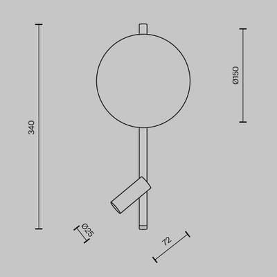 Настенный светильник (бра) Solution 3000К 9Вт MOD450WL-L9BG3K. TM Maytoni