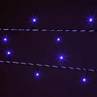 Новогодняя гирлянда нить голубой 10м IP20 400-002 голубой, LED