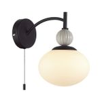 8273/1W NEOCLASSI черный/серый/белый, металл/керамика/стекло Бра Е14 1*40W 220V GLORIYA