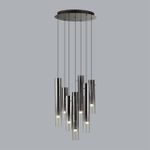5061/32L PENDANT ODL24 319 черный/темн.хром/металл/стекло Люстра каскадная LED 7*4W 3000K SHINY