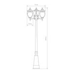 Andromeda F/3 черное золото уличный трехрожковый светильник на столбе IP44 GLYF-8024F/3