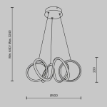 Подвесной светильник Изгиб / Curve 3000-4000К 52Вт, MOD241PL-L60BK. TM Maytoni