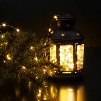 Гирлянда нить "роса" теплый белый 10М IP20 400-009