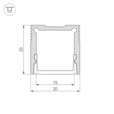 Профиль SL-SLIM20-H20-3000 ANOD (Arlight, Алюминий)