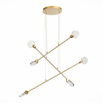 SL6104.203.06 Светильник подвесной ST-Luce Золотистый/Прозрачный,С пузырьками воздуха LED 6*3W 3000K