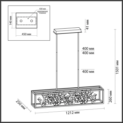 5065/65L L-VISION ODL24 515 черный/золото/металл/металл Люстра LED 1*65W 4000K BILD