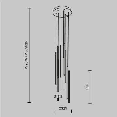 Подвесной светильник Луч света / Light stick 3000К 46Вт, MOD236PL-L54BS3K. TM Maytoni