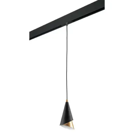 PRO757010 Светильник д/1-фазн трека CONE 1х40W E14 ЧЕРНЫЙ/ЗОЛОТО (757010+595007) Lightstar