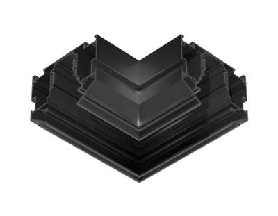 Коннектор угловой 90° для шинопровода в натяжной потолок системы крепления гарпун Magnetic Standard 48V 20mm GL3395 BK черный 90*90