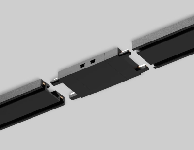 Коннектор прямой для накладного шинопровода Magnetic Ultra Slim GV1109 BK черный 46*26*26