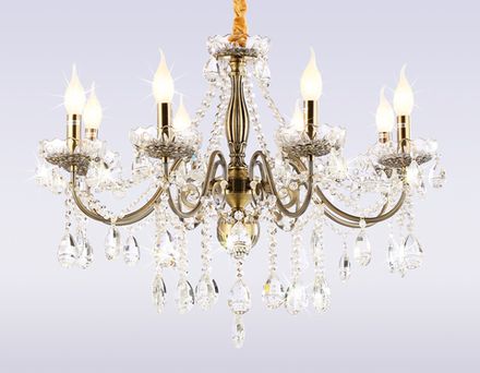 Подвесная люстра с хрусталем TR4950/8 SB/CL бронза/прозрачный E14/8 max 40W D620*585