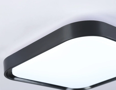 Потолочный светодиодный светильникFZ1262 BK черный 18W 5000K 250*250*60 (Без ПДУ)