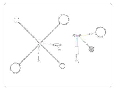 Потолочный светодиодный светильник с пультом FL51632/4+1 BK/GD черный/золото 3000K-6400K 48W 910*745*300 (ПДУ ИК)