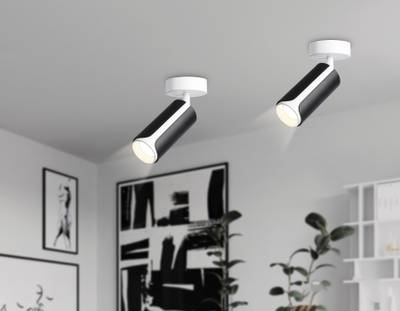 Накладной поворотный спот со сменной лампой  TN51594 BK/WH черный/белый GU10 D58*195