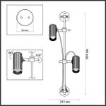 7013/2W HIGHTECH ODL25 683 Настенный св-к поворотный на 50°/180° металл/под латунь IP20 LED GU10 *2 10W 220V MANCHESTER