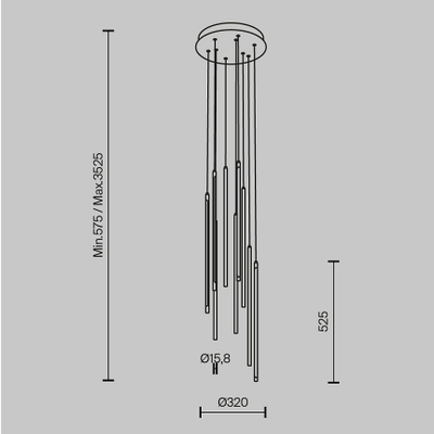 Подвесной светильник Луч света / Light stick 3000К 46Вт, MOD236PL-L54BS3K. TM Maytoni