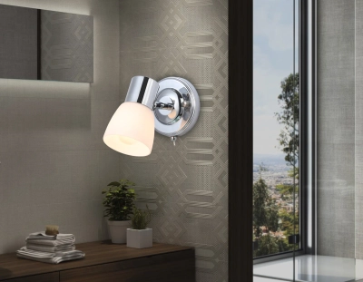 Накладной спот с выключателем TR3961 CH/FR хром/белый матовый E27 max 40W 118*105*200