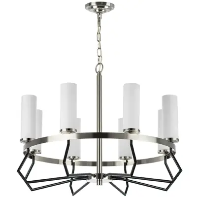 723085 Люстра FLUME 8х40W E14 ЧЕРНЫЙ МАТОВЫЙ/НИКЕЛЬ Lightstar