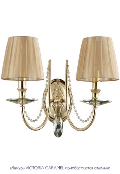 Бра Crystal Lux VICTORIA AP2 GOLD/AMBER 3340/402