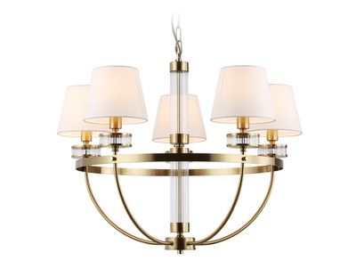 Светильник подвесной LH71251/5 BS/WH латунь/белый E14/5 max 40W D700*990