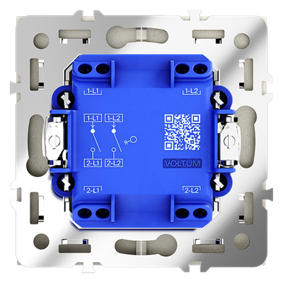 VLS020105 Выключатель встраиваемый VOLTUM S70 двухклавишный 10А, (сталь) (ТМ Maytoni)