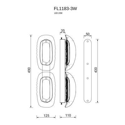 Бра Nobilta FL1183-3W, LED