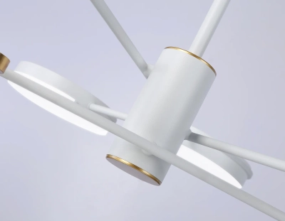Светильник светодиодный подвесной FL51635/6 WH/GD белый/золото 3000K/4200K/6400K 50W D800*780 (Без ПДУ)